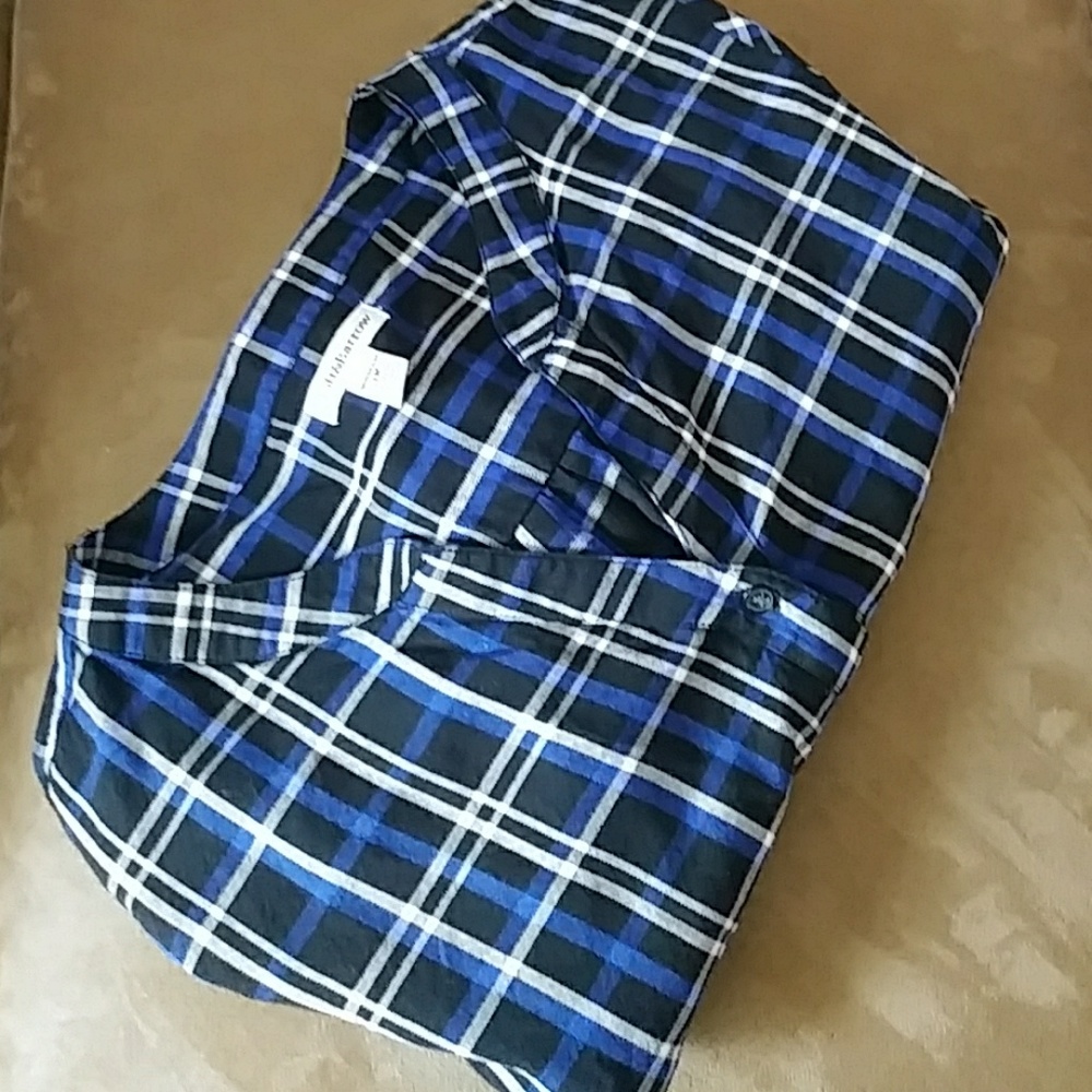 💕Croft and Barrow Blue Plaid 1X Top